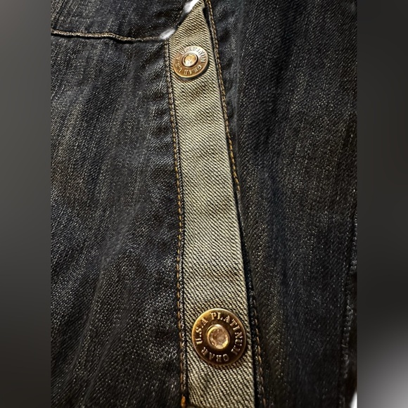 Vintage Platinum Gear Jean Jacket Mens 3XL Denim Y2K Hip Hop Embroidered - Picture 5 of 12